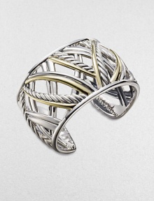 From the Papyrus Collection. Cable sterling silver and smooth 18k yellow gold richly intertwine to create this statement-making piece.Sterling silver and 18k yellow gold Width, about 2 Imported From the Papyrus Collection. Cable sterling silver and smooth 18k yellow gold richly intertwine to create this statement-making piece.Sterling silver and 18k yellow gold Width, about 2 Imported