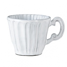 Handmade from Venetian terra marrone, or brown clay, this ceramic white mug brings a note of rustic elegance to your dining table. Handmade from Venetian terra marrone, or brown clay, this ceramic white mug brings a note of rustic elegance to your dining table.