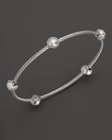 Charriol Stainless Steel Classique Bangle with Pearls Charriol Stainless Steel Classique Bangle with Pearls
