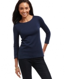 This classic tee from Charter Club fits to flatter and goes with chinos and jeans, too! This classic tee from Charter Club fits to flatter and goes with chinos and jeans, too!