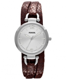 Coil your wrists in serpentine style with this python-printed Georgia collection watch, by Fossil. Coil your wrists in serpentine style with this python-printed Georgia collection watch, by Fossil.