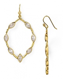 Give your lobes the royal treatment with Melinda Maria's crystal hoop earrings. Preen like a queen: these sparkling baubles look regal with a sleek dress and sky-high heels. Give your lobes the royal treatment with Melinda Maria's crystal hoop earrings. Preen like a queen: these sparkling baubles look regal with a sleek dress and sky-high heels.
