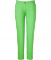 Liven up your new season wardrobe with Etros bright green ankle trousers - Flat front, side and back slit pockets, zip fly, button closure, slit ankles - Fitted - Wear with printed tops and fun flats