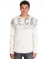 Casual cool; thermal warmth. Discover this long-sleeved graphic shirt from Marc Ecko Cut & Sew.