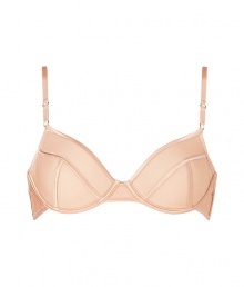 Sweet and seductive with its corset-effect satin taped seams, Kiki de Montparnasses sheer nude bra is as chic as it is easy to wear - Tonal satin seams, underwire, soft cups, adjustable straps, hook and eye closures - Perfect under any outfit or with matching panties for stylish lounging Sweet and seductive with its corset-effect satin taped seams, Kiki de Montparnasses sheer nude bra is as chic as it is easy to wear - Tonal satin seams, underwire, soft cups, adjustable straps, hook and eye closures - Perfect under any outfit or with matching panties for stylish lounging