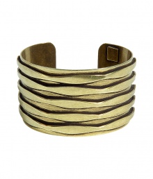 Bring heightened style to your day or night look with this ultra-chic cuff from New York City-based accessory label Dannijo - Large size, made of stylishly distressed oxidized brass with cut out striped detailing - Wear with a classic cocktail dress or an on-trend off-duty ensemble Bring heightened style to your day or night look with this ultra-chic cuff from New York City-based accessory label Dannijo - Large size, made of stylishly distressed oxidized brass with cut out striped detailing - Wear with a classic cocktail dress or an on-trend off-duty ensemble