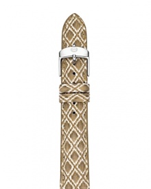 Michele takes the gold with this leather watch strap. Designed to update your favorite watch, it's interchangeable with heads from the brand's much-coveted collection. Michele takes the gold with this leather watch strap. Designed to update your favorite watch, it's interchangeable with heads from the brand's much-coveted collection.