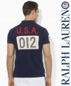 Celebrate the spirit of the 2012 Olympic Games with an iconic rugby shirt in breathable cotton mesh, finished with a bold country details and Ralph Lauren's signature Big Pony.