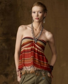 Beautiful and breezy on its own or layered to perfection, Denim & Supply Ralph Lauren's striped halter top embodies a sexy beach-meets-streets attitude in rustic cotton gauze. Beautiful and breezy on its own or layered to perfection, Denim & Supply Ralph Lauren's striped halter top embodies a sexy beach-meets-streets attitude in rustic cotton gauze.