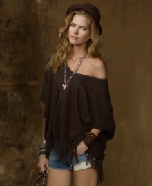 A knotted fringe hem and Western-inspired embroidery lend an earthy sense of adventure to Denim & Supply Ralph Lauren's shoulder-skimming boho sweater with just the right amount of slouch. A knotted fringe hem and Western-inspired embroidery lend an earthy sense of adventure to Denim & Supply Ralph Lauren's shoulder-skimming boho sweater with just the right amount of slouch.