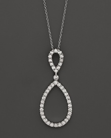 Diamond and 18K white gold pendant necklace from Roberto Coin. Diamond and 18K white gold pendant necklace from Roberto Coin.