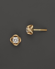 Diamonds sparkle in 14K. yellow gold settings. Diamonds sparkle in 14K. yellow gold settings.