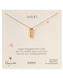 Sweet and oh so symbolic, this delicate 14-karat gold dipped necklace from Dogeared brings a touch of charm to your jewel box. Sweet and oh so symbolic, this delicate 14-karat gold dipped necklace from Dogeared brings a touch of charm to your jewel box.