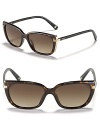 Sport a retro-chic look with these small havana squared cat eye sunglasses by Dior.