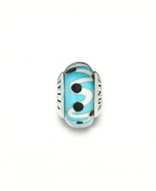 A playful pattern in turquoise Murano glass with black dots pops from this sterling silver bead. Donatella is a playful collection of charm bracelets and necklaces that can be personalized to suit your style! Available exclusively at Macy's. A playful pattern in turquoise Murano glass with black dots pops from this sterling silver bead. Donatella is a playful collection of charm bracelets and necklaces that can be personalized to suit your style! Available exclusively at Macy's.