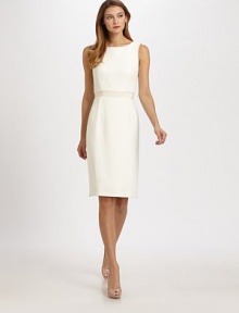Chic, classic, and artfully tailored, with a banded waist to enhance the feminine silhouette.Jewel necklineSleevelessBanded waistBack ventConcealed back zipSilk liningAbout 24 from natural waist61% viscose/39% acetateDry cleanMade in Italy of imported fabricModel shown is 5'11 (180cm) wearing US size 4.OUR FIT MODEL RECOMMENDS ordering true size. Chic, classic, and artfully tailored, with a banded waist to enhance the feminine silhouette.Jewel necklineSleevelessBanded waistBack ventConcealed back zipSilk liningAbout 24 from natural waist61% viscose/39% acetateDry cleanMade in Italy of imported fabricModel shown is 5'11 (180cm) wearing US size 4.OUR FIT MODEL RECOMMENDS ordering true size.