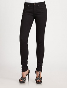 A legging-style stretch panel lend this classic denim pair a slim, ultra-flattering fit.Self waistband with belt loopsZip fly with button closureFive-pocket styleSignature back patch80% cotton/18% polyester/2% elastaneInset: 69% rayon/26% nylon/5% elastaneDry cleanImportedModel shown is 5'10 (177cm) wearing US size 4. A legging-style stretch panel lend this classic denim pair a slim, ultra-flattering fit.Self waistband with belt loopsZip fly with button closureFive-pocket styleSignature back patch80% cotton/18% polyester/2% elastaneInset: 69% rayon/26% nylon/5% elastaneDry cleanImportedModel shown is 5'10 (177cm) wearing US size 4.