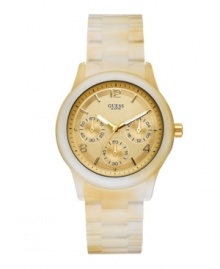 Add an unexpected accent with this casually chic watch by GUESS. Add an unexpected accent with this casually chic watch by GUESS.