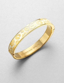 A wildly chic design with a cheeky idiom engraved inside. EnamelBrassDiameter, about 2.5Hinged closureImported A wildly chic design with a cheeky idiom engraved inside. EnamelBrassDiameter, about 2.5Hinged closureImported
