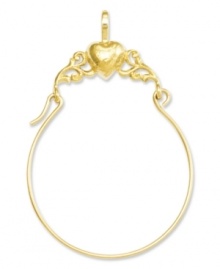 Keep all your favorite charms in place. This polished charm holder features a polished heart design in 14k gold. Chain not included. Approximate length: 1-3/10 inches. Approximate width: 9/10 inch. Keep all your favorite charms in place. This polished charm holder features a polished heart design in 14k gold. Chain not included. Approximate length: 1-3/10 inches. Approximate width: 9/10 inch.