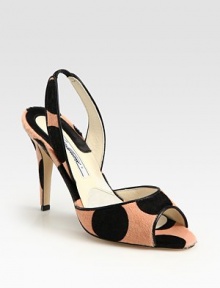 Soft pony hair in a pretty polka-dot print with leather trim and a stretchy slingback for a look that's comfortable and simply divine. Self-covered heel, 4 (100mm)Leather and pony hair upperLeather lining and solePadded insoleMade in Italy Soft pony hair in a pretty polka-dot print with leather trim and a stretchy slingback for a look that's comfortable and simply divine. Self-covered heel, 4 (100mm)Leather and pony hair upperLeather lining and solePadded insoleMade in Italy