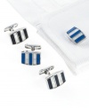 Striped cufflinks from Donald Trump set your look right on the straight and narrow