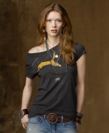 The ferocious beauty of the wilderness is captured on Denim & Supply Ralph Lauren's cotton jersey tee, featuring a stunning cheetah print that brings exotic elements to the city streets. The ferocious beauty of the wilderness is captured on Denim & Supply Ralph Lauren's cotton jersey tee, featuring a stunning cheetah print that brings exotic elements to the city streets.