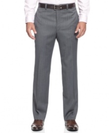 Lighten up. These gray wool pants from Lauren by Ralph Lauren are a smoky alternative to the usual blacks and blues. Lighten up. These gray wool pants from Lauren by Ralph Lauren are a smoky alternative to the usual blacks and blues.