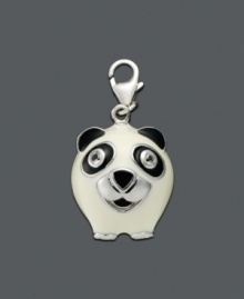 Add a touch of adorable to a necklace or bracelet with this chubby panda. Charm features black and white enamel panda bear. Crafted in sterling silver with cubic zirconia accents. Approximate drop: 1/2 inch. Add a touch of adorable to a necklace or bracelet with this chubby panda. Charm features black and white enamel panda bear. Crafted in sterling silver with cubic zirconia accents. Approximate drop: 1/2 inch.