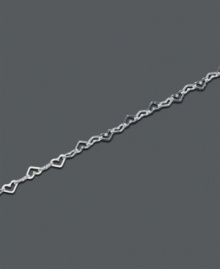 Show your sweet side with this delicate heart chain anklet. Crafted in sterling silver by Giani Bernini. Approximate length: 10 inches. Show your sweet side with this delicate heart chain anklet. Crafted in sterling silver by Giani Bernini. Approximate length: 10 inches.