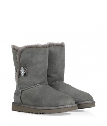 A glamorous twist on a venerable classic, the UGG Australia Bailey Bling boot is a welcome addition to your cold weather casual wardrobe - Crafted from twin-faced sheepskin and featuring exposed seams, reinforced heel, traction outsole and signature UGG label, crystal button and elastic band closure - Fleece-lined for superior warmth and comfort, traditional mid-calf height - Truly versatile, perfect for pairing with everything from skinny jeans to yoga pants to miniskirts A glamorous twist on a venerable classic, the UGG Australia Bailey Bling boot is a welcome addition to your cold weather casual wardrobe - Crafted from twin-faced sheepskin and featuring exposed seams, reinforced heel, traction outsole and signature UGG label, crystal button and elastic band closure - Fleece-lined for superior warmth and comfort, traditional mid-calf height - Truly versatile, perfect for pairing with everything from skinny jeans to yoga pants to miniskirts