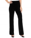 Dress up your look for the holiday season with Elementz' petite wide leg pants, crafted from plush velvet.