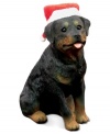 Bark up the right tree with a Christmas ornament for your dog – or a fellow animal lover! A handsome Rottweiler pup is dressed for the season and waiting on holiday treats. From Sandicast.