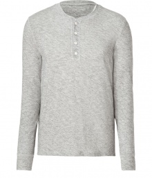 Update your wardrobe staples with this updated henley from Vince - Front button half-placket, long sleeves, slim fit - Style with straight leg jeans, a vintage-style tee, leather jacket, and trainers Update your wardrobe staples with this updated henley from Vince - Front button half-placket, long sleeves, slim fit - Style with straight leg jeans, a vintage-style tee, leather jacket, and trainers