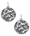 Infuse your look with a little natural inspiration. Lucky Brand's intricate open work discs feature a unique floral pattern set in silver tone mixed metal. Approximate drop: 1-5/8 inches.