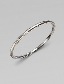 From the Midnight Melange Collection. Hammered sterling silver with signature twisted cable along the interior.Sterling silver Width, 4mm Diameter, about 2½ Imported From the Midnight Melange Collection. Hammered sterling silver with signature twisted cable along the interior.Sterling silver Width, 4mm Diameter, about 2½ Imported
