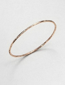 From the Smooth Rose Collection. A wavy oval bangle with a sculptural look is crafted of sterling silver and 18k gold finished with the warm glow of 18k rose goldplating.18k gold and sterling silver with 18k rose goldplatingDiameter, about 2Slip-on styleImported From the Smooth Rose Collection. A wavy oval bangle with a sculptural look is crafted of sterling silver and 18k gold finished with the warm glow of 18k rose goldplating.18k gold and sterling silver with 18k rose goldplatingDiameter, about 2Slip-on styleImported