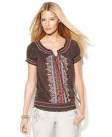 Punch up your spring look with an embroidered peasant top from INC! Punch up your spring look with an embroidered peasant top from INC!