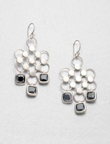 From the Dot Collection. This nature-inspired style from a socially and environmentally responsible brand features a sterling silver dot and hoop motif with hematite accents. Sterling silverHematiteDrop, about 2.5Hook closureImported