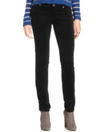 Toasty yet? Slip into Jessica Simpson's skinny leg corduroy pants for a cool-weather look that's all about classic style. Toasty yet? Slip into Jessica Simpson's skinny leg corduroy pants for a cool-weather look that's all about classic style.