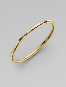 From the Martellato Collection. A luminous accent for the wrist is designed with the unique hammered look of 18k yellow gold. Chic to wear alone or doubled up with others. 18k yellow gold Diameter, about 3 Made in Italy From the Martellato Collection. A luminous accent for the wrist is designed with the unique hammered look of 18k yellow gold. Chic to wear alone or doubled up with others. 18k yellow gold Diameter, about 3 Made in Italy