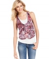 Go for the layered look with this GUESS python-print & solid tank -- perfect for casual-cool style!