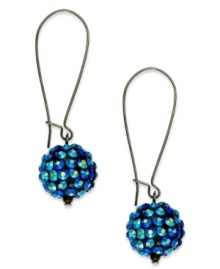 Have yourself a ball. Style&co. makes sure you're the belle of the evening with this set of teal drop earrings. The pair is crafted from hematite tone mixed metal and uses a fish-hook closure. Approximate drop: 3/4 inch. Have yourself a ball. Style&co. makes sure you're the belle of the evening with this set of teal drop earrings. The pair is crafted from hematite tone mixed metal and uses a fish-hook closure. Approximate drop: 3/4 inch.