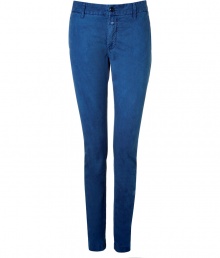 Stylish pants for fine cotton - Fashionable blue chinos are a great alternative to jeans - Narrow leg - Two back button-closure pockets and two side slit pockets - Wear to the office with a blouse, cardigan and pumps or at play with a tee and ballet flats Stylish pants for fine cotton - Fashionable blue chinos are a great alternative to jeans - Narrow leg - Two back button-closure pockets and two side slit pockets - Wear to the office with a blouse, cardigan and pumps or at play with a tee and ballet flats
