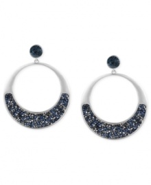 Kenneth Cole New York's rounded approach pays off in this pair of drop earrings. Crafted from silver-tone mixed metal, the earrings stand out with blue and silver-tone faceted beads. Approximate drop: 2-1/2 inches. Kenneth Cole New York's rounded approach pays off in this pair of drop earrings. Crafted from silver-tone mixed metal, the earrings stand out with blue and silver-tone faceted beads. Approximate drop: 2-1/2 inches.