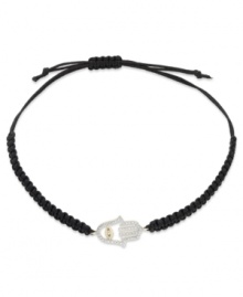 Keep style well in hand. Single-cut diamonds (1/6 ct. t.w.) are set in YellOra™ and centered on a black parachute cord for a stunning effect. Bracelet adjusts to fit wrist. Approximate length: 11 inches. Keep style well in hand. Single-cut diamonds (1/6 ct. t.w.) are set in YellOra™ and centered on a black parachute cord for a stunning effect. Bracelet adjusts to fit wrist. Approximate length: 11 inches.