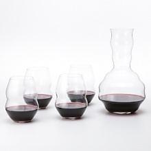 Ergonomically designed, this casual, stemless wineglass is stackable for those short on storage space. Plus, this set comes with a bonus Swirl Decanter. Ergonomically designed, this casual, stemless wineglass is stackable for those short on storage space. Plus, this set comes with a bonus Swirl Decanter.