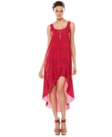 Inspired by the bold style of Brasil, this brightly printed BCBGeneration dress features an extreme asymmetrical hi-lo hem to up the edge! Perfect for a summer day-to-night look! Inspired by the bold style of Brasil, this brightly printed BCBGeneration dress features an extreme asymmetrical hi-lo hem to up the edge! Perfect for a summer day-to-night look!