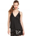 A beaded racerback adds sparkle & shine to this RACHEL Rachel Roy layered tank -- perfect for hot soiree style!