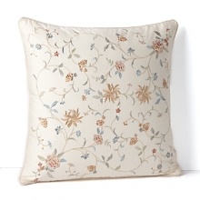 Detailed floral embroidery infuses this Lauren Ralph Lauren decorative pillow with heirloom luxury for a rich complement to your decor. Detailed floral embroidery infuses this Lauren Ralph Lauren decorative pillow with heirloom luxury for a rich complement to your decor.
